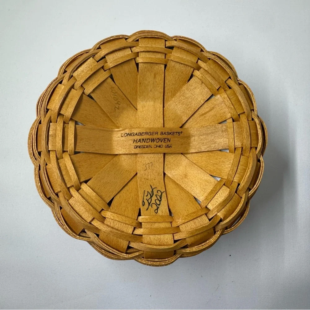 Longaberger Saffron Round Basket Leather Handles Protector/Liner‎